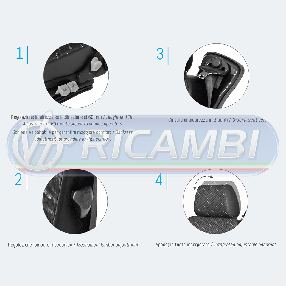 SEDILE PNEUMATICO UNIVERSALE PILOT P488/A80H
