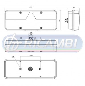 FANALE POST. FULL LED 6 FUNZIONI 12-36V DX