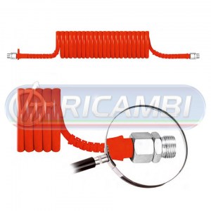 SPIRALE ARIA PU ROSSA M16x1,5 LUNG. 4,0 MT DIAM 7 CM