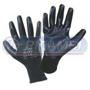 GUANTI POLIESTERE SPALMATI IN NITRILE NERO TG 10