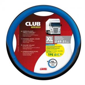 COPRIVOLANTE XL 49-51 CM SIMILPELLE NERO/BLU